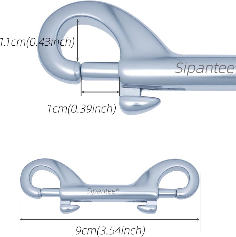 sipantee 5PCS 316 Stainless Steel Double Ended Bolt Snap Hook Scuba Diving Hook Scuba Diving Clips 3-1/2 Inch Marine Grade Double End Snaps for Heavy Duty Double Snap Hook Trigger Chain Clips Double Sided Clip - Image 3